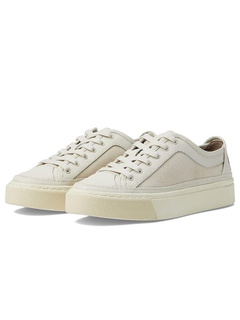 AllSaints Milla Canvas Chalk White/Cream Low-Top Sneakers Shoes Size 37
